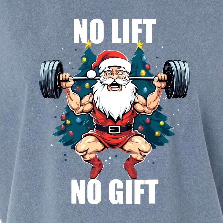 Funny No Lift No Gift Santa Claus Christmas Gym Bodybuilding Gift Garment-Dyed Women's Muscle Tee