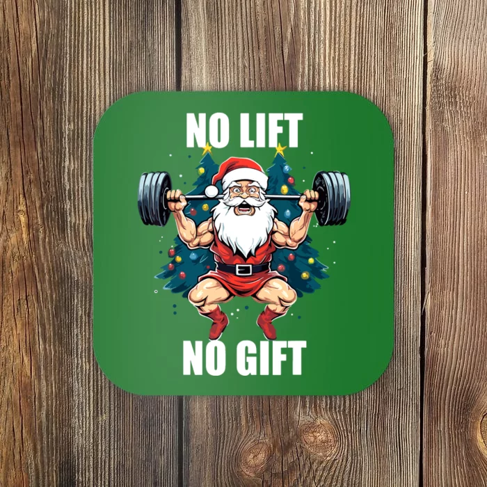 Funny No Lift No Gift Santa Claus Christmas Gym Bodybuilding Gift Coaster