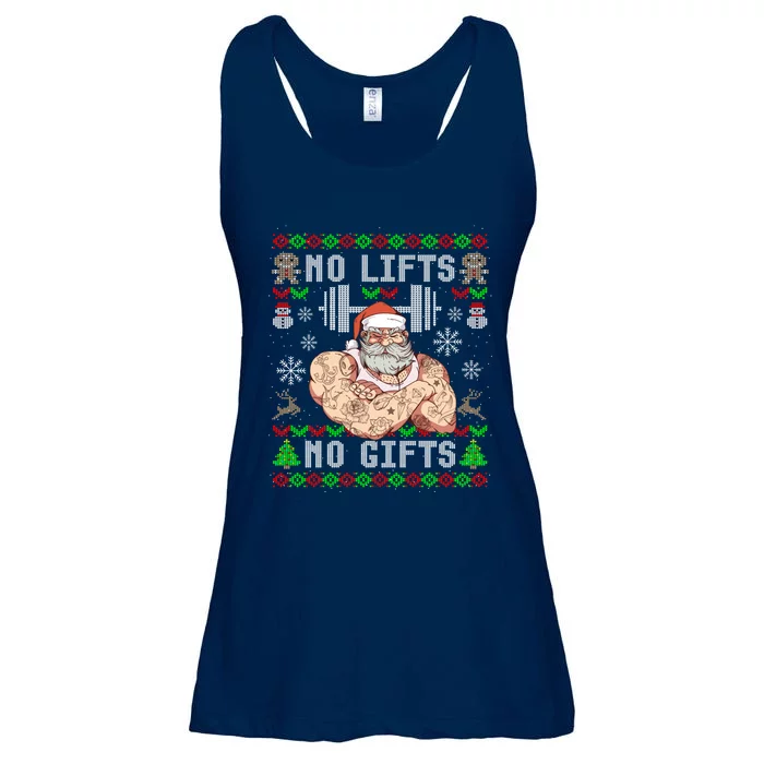 Funny No Lifts No Gifts Ugly Christmas Workout Powerlifting Ladies Essential Flowy Tank