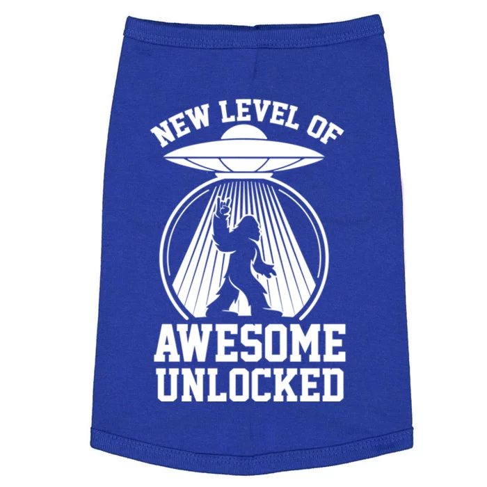 Funny New Level Of Awesome Unlocked Ufo Bigfoot Sasquatch Gift Doggie Tank