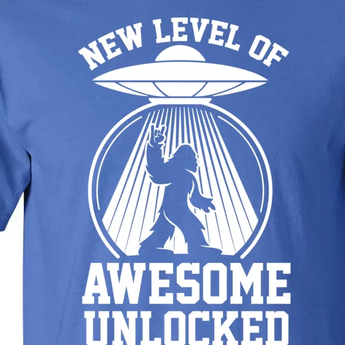 Funny New Level Of Awesome Unlocked Ufo Bigfoot Sasquatch Gift Tall T-Shirt