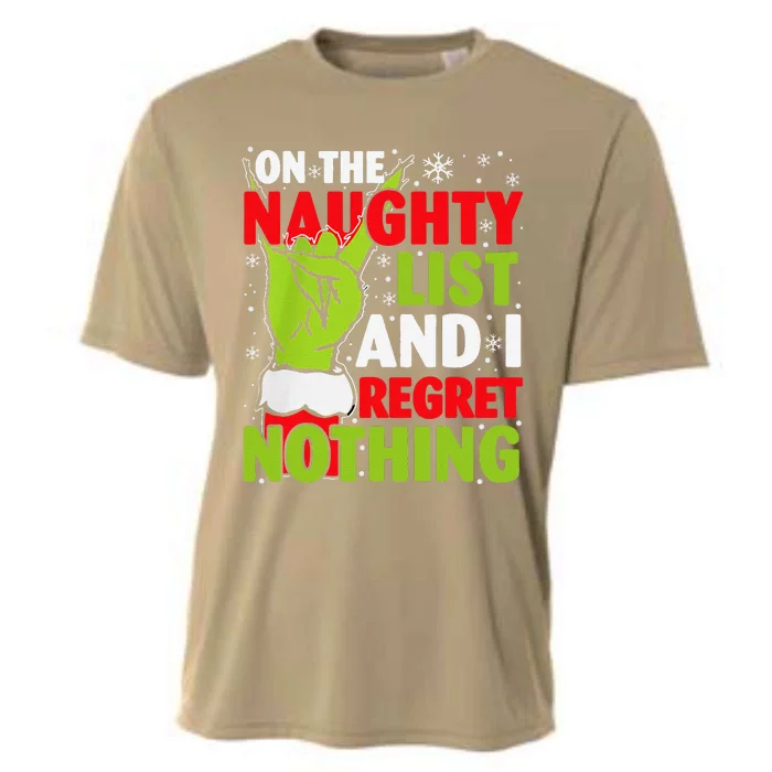 Funny Naughty List Christmas Xmas Santa Cooling Performance Crew T-Shirt