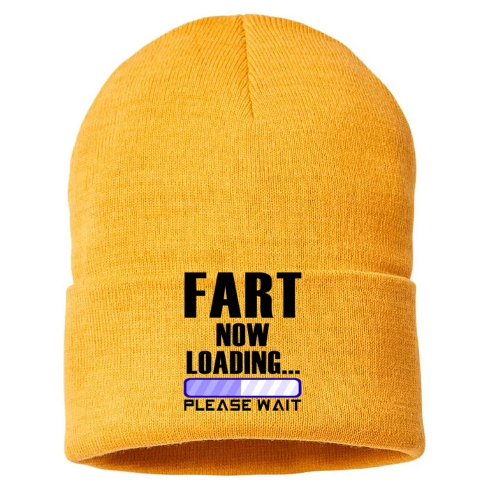 Fart Now Loading Funny Dad Joke Funny Gift Sustainable Knit Beanie