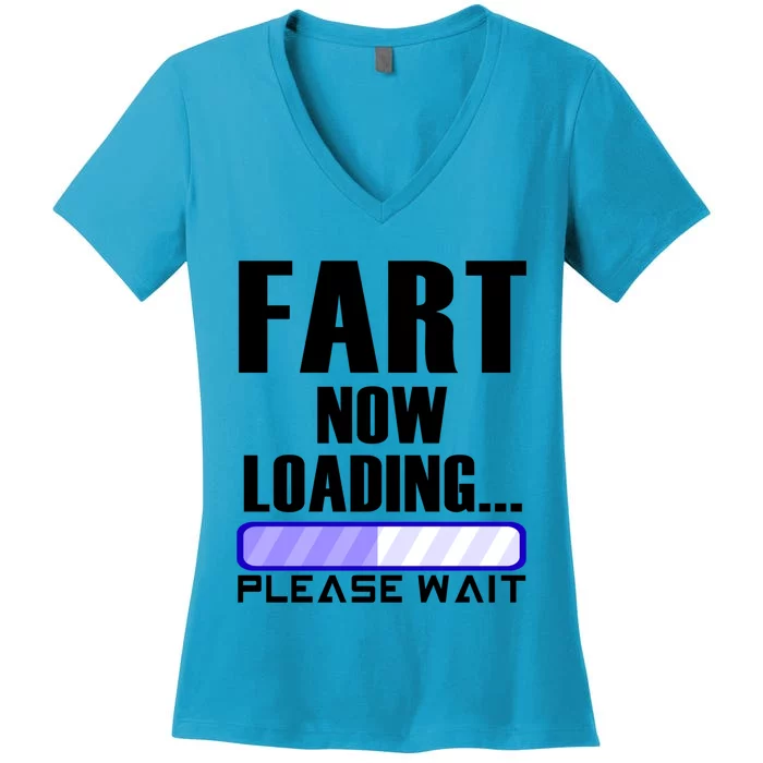 Fart Now Loading Funny Dad Joke Funny Gift Women's V-Neck T-Shirt