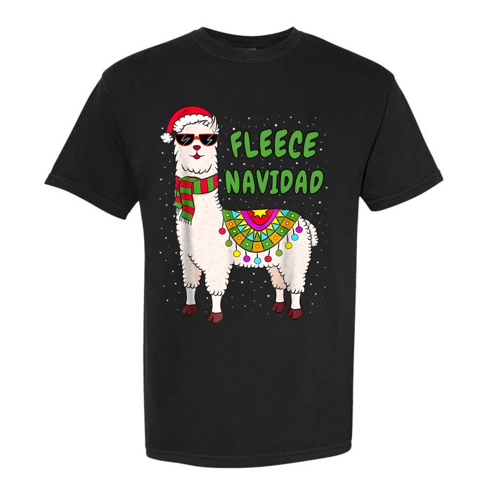 Fleece Navidad Llama Spanish Christmas Llama Garment-Dyed Heavyweight T-Shirt