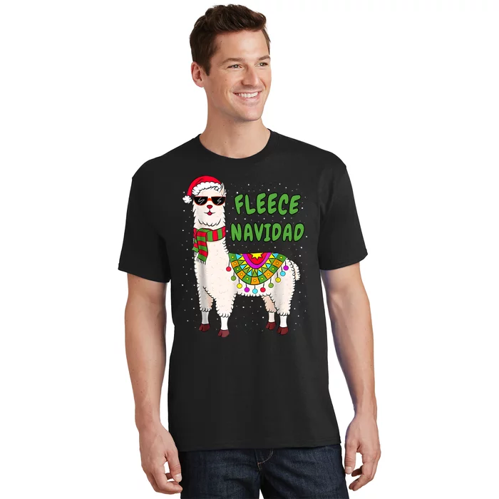 Fleece Navidad Llama Spanish Christmas Llama T-Shirt