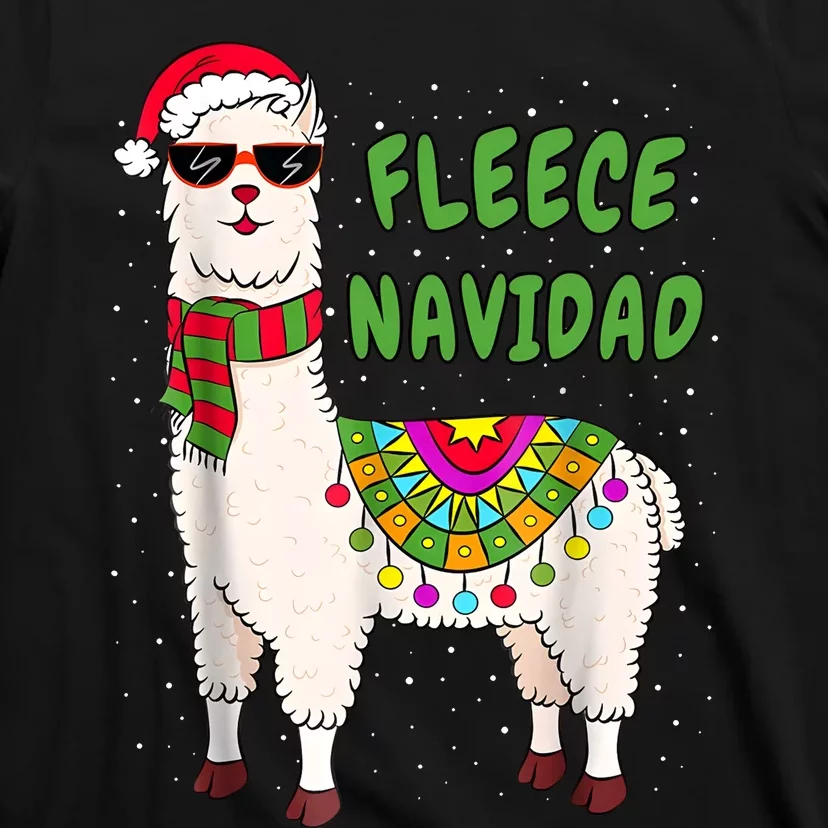 Fleece Navidad Llama Spanish Christmas Llama T-Shirt