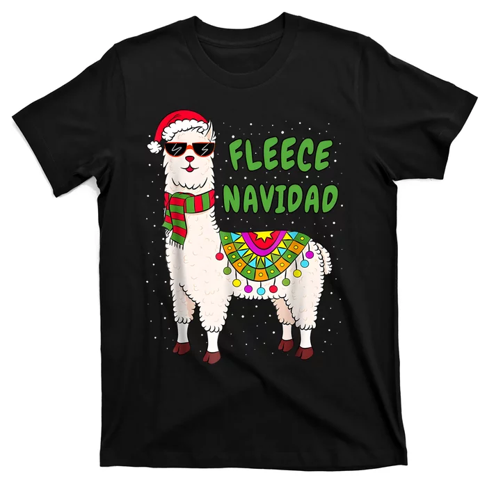 Fleece Navidad Llama Spanish Christmas Llama T-Shirt