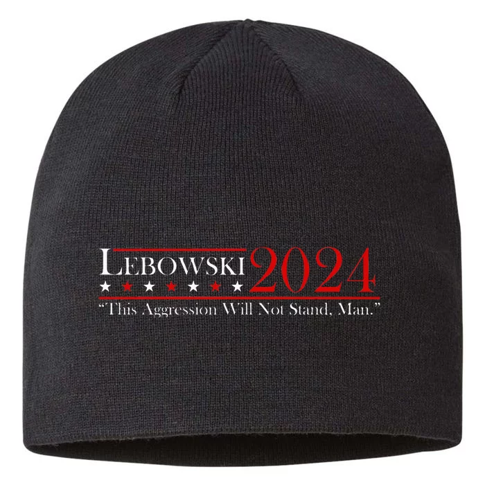 Funny Name Lebowski Political Election Vote 2024 Men Women 8 1/2in Sustainable Knit Beanie