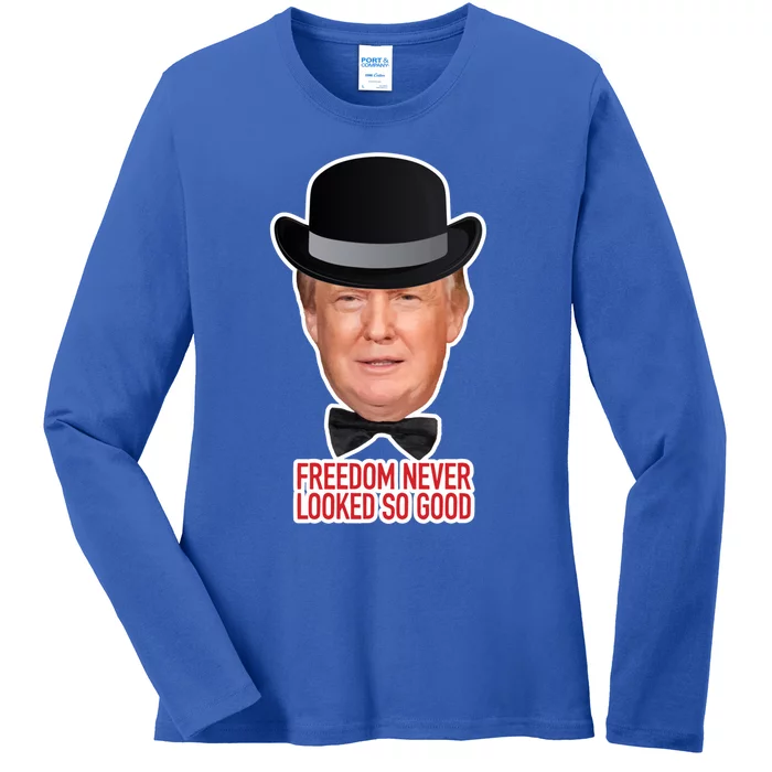 Freedom Never Looked So Good Republican Election 2024 Trump Gift Ladies Long Sleeve Shirt