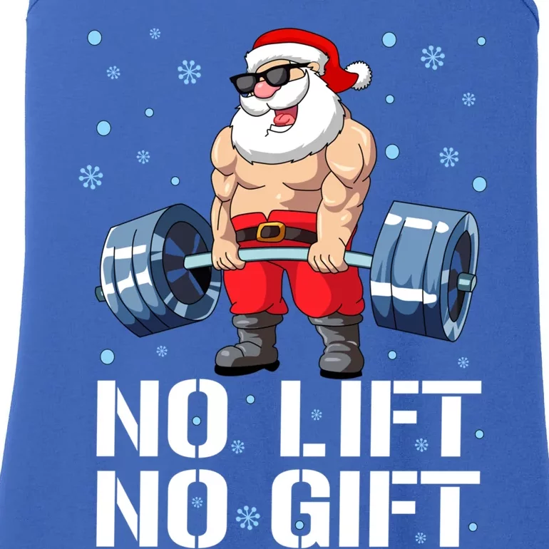 Funny No Lift No Gift Santa Gym Fitness Christmas Meaningful Gift Ladies Essential Tank