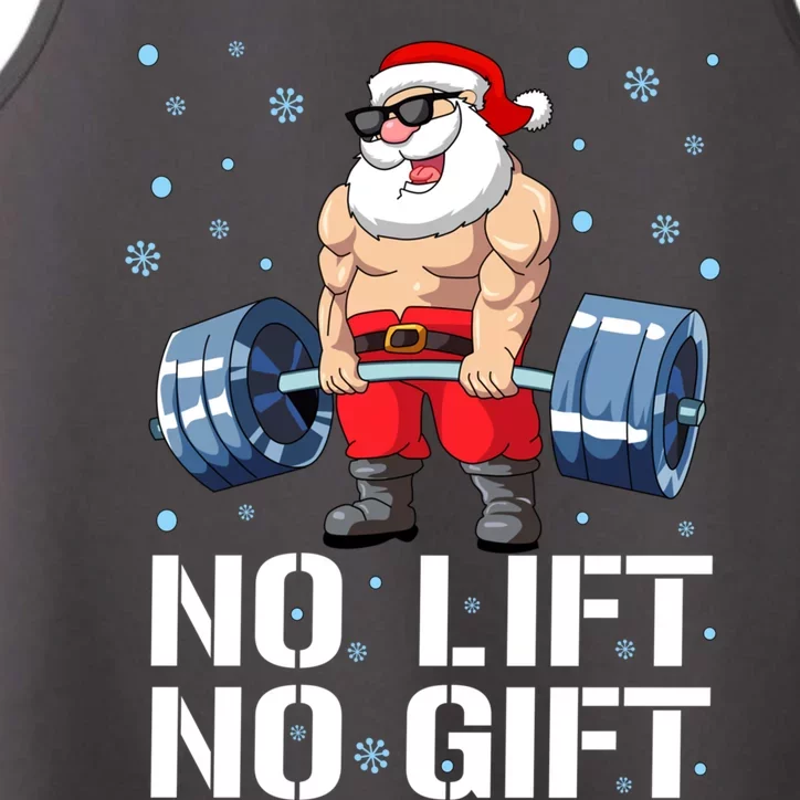 Funny No Lift No Gift Santa Gym Fitness Christmas Meaningful Gift Performance Tank