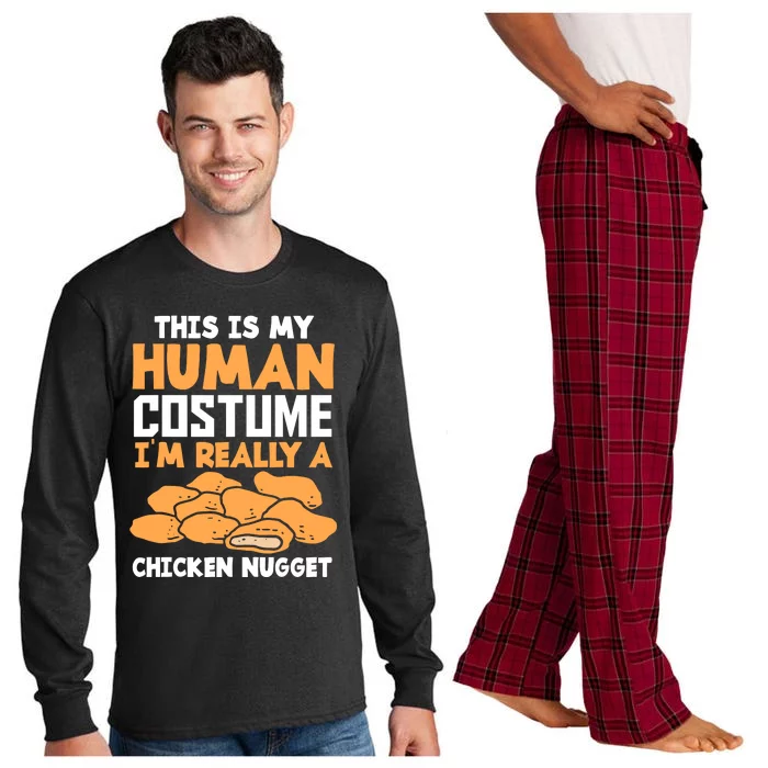 Funny Nugget Lover Human Costume Funny Chicken Nugget Long Sleeve Pajama Set