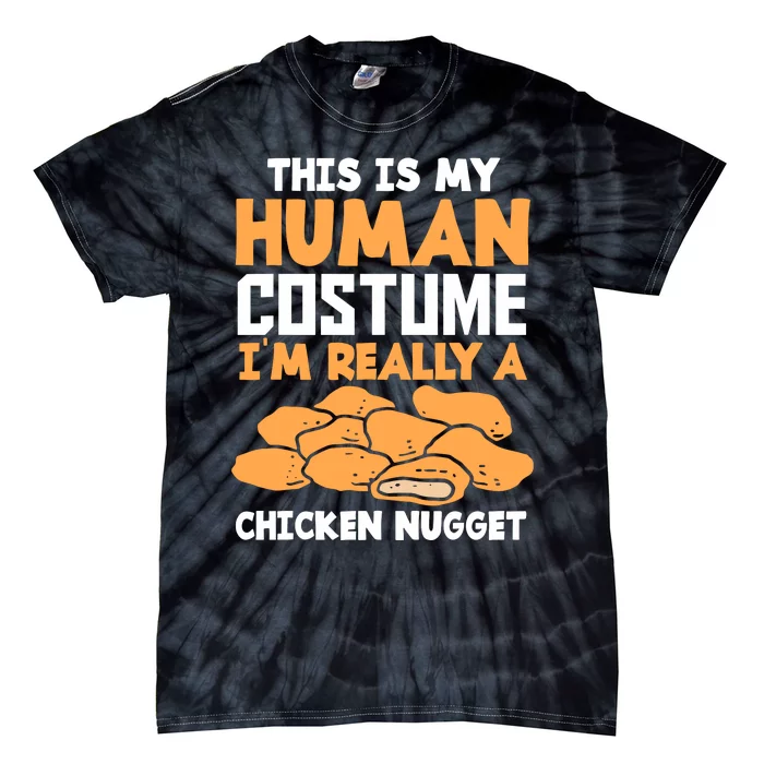 Funny Nugget Lover Human Costume Funny Chicken Nugget Tie-Dye T-Shirt