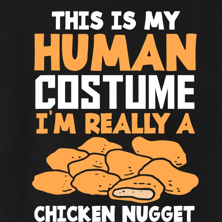 Funny Nugget Lover Human Costume Funny Chicken Nugget Women's Crop Top Tee