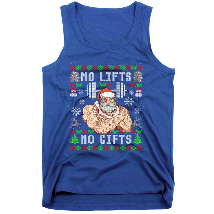 Funny No Lifts No Funny Gift Ugly Christmas Workout Powerlifting Gift Tank Top