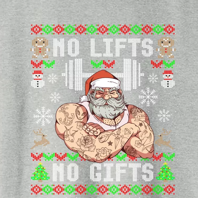 Funny No Lifts No Funny Gift Ugly Christmas Workout Powerlifting Gift Women's Crop Top Tee