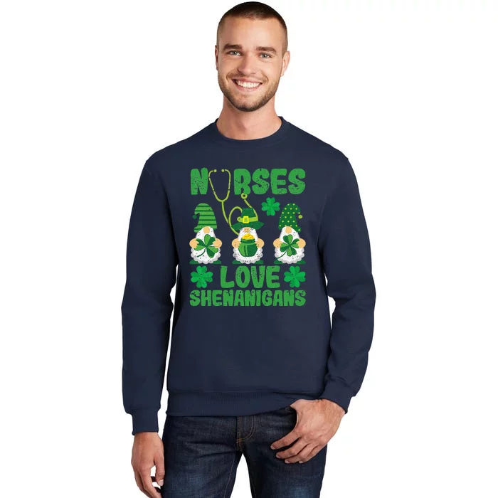 Funny Nurses Love Shenanigans Funny Gnomes Nurse St Patricks Day Sweatshirt