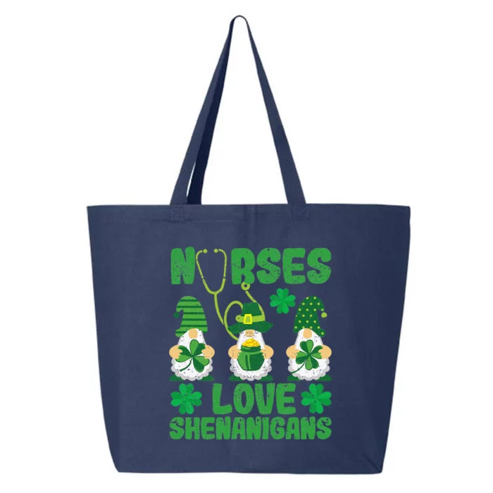 Funny Nurses Love Shenanigans Funny Gnomes Nurse St Patricks Day 25L Jumbo Tote