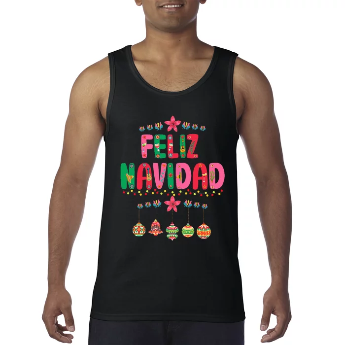 Feliz Navidad Mexican Christmas Funny Xmas Lights Decoration Tank Top