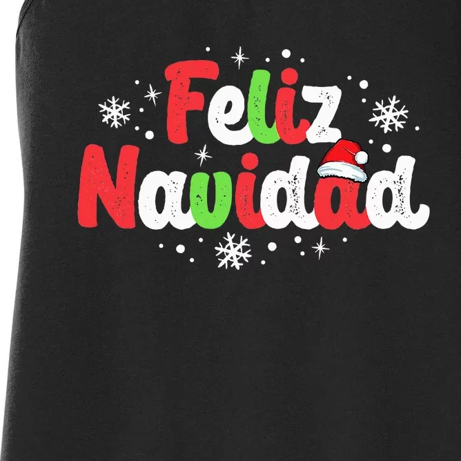 Feliz Navidad Matching Family Spanish Christmas Mexican Xmas Women's Racerback Tank