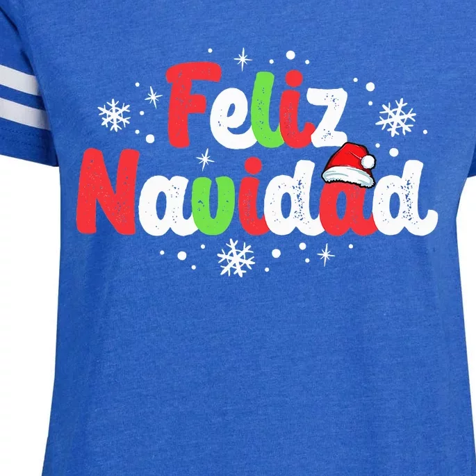 Feliz Navidad Matching Family Spanish Christmas Mexican Xmas Enza Ladies Jersey Football T-Shirt