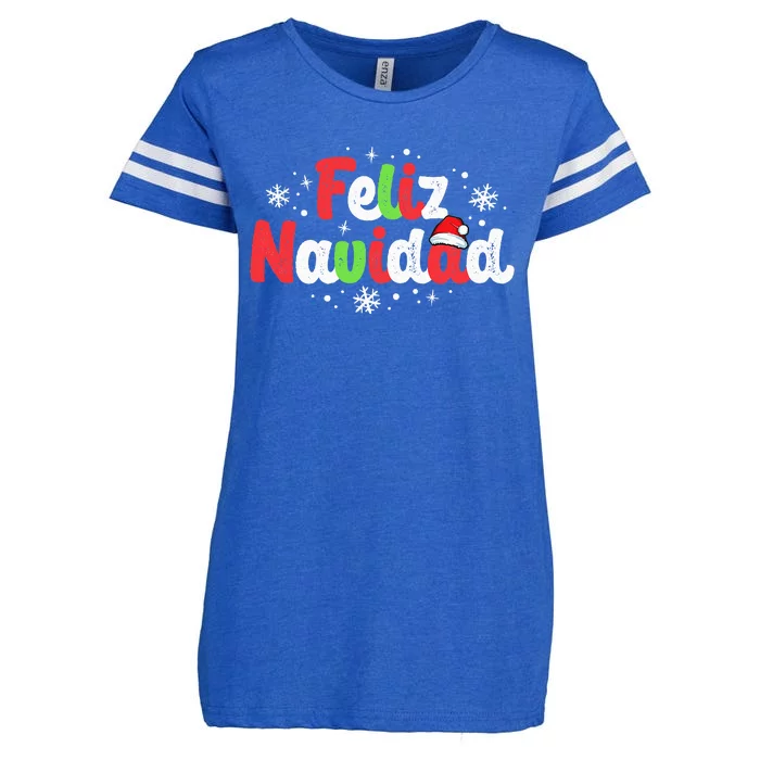 Feliz Navidad Matching Family Spanish Christmas Mexican Xmas Enza Ladies Jersey Football T-Shirt