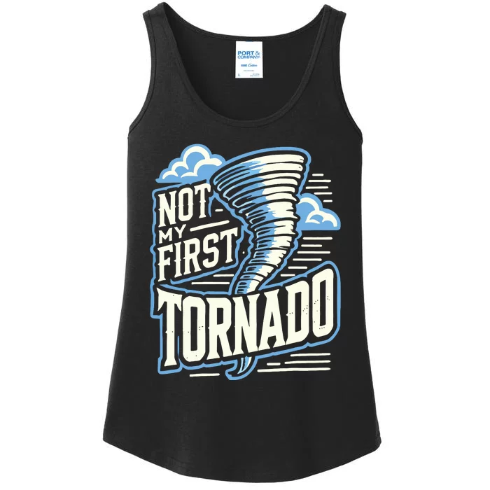 Funny Not My First Tornado Retro Storm Chaser Ladies Essential Tank