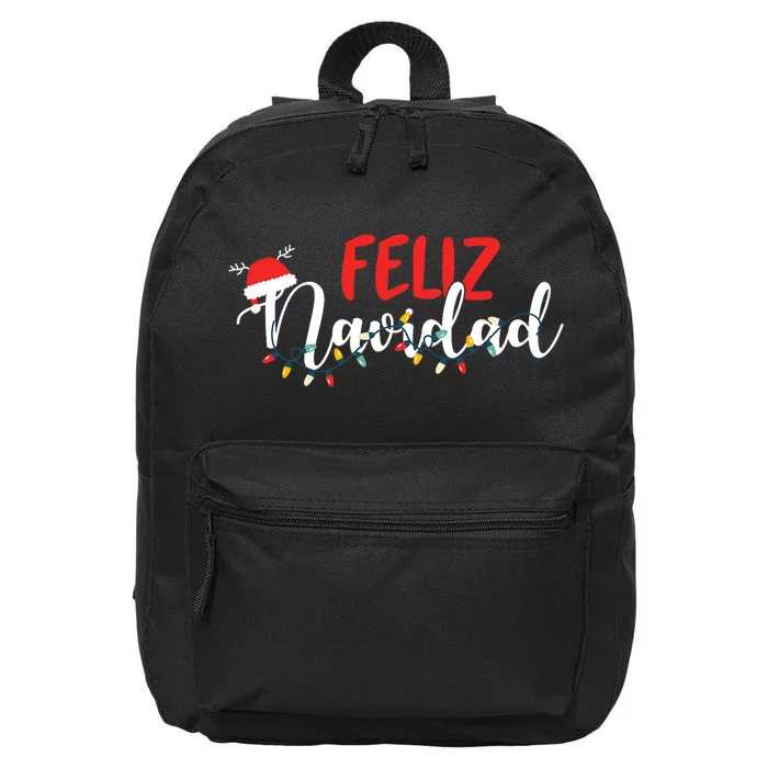 Feliz Navidad Merry Christmas Xmas Lights Pajamas Holiday 16 in Basic Backpack