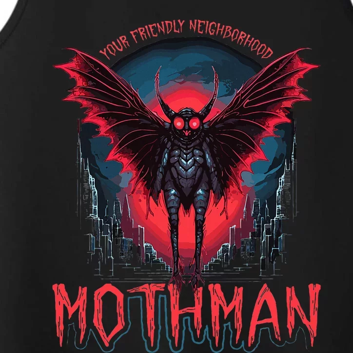 Friendly Neighborhood Mothman Cryptid Folklore Mothman Performance Tank