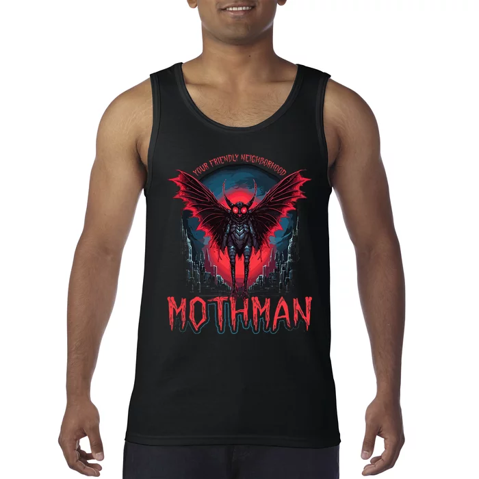 Friendly Neighborhood Mothman Cryptid Folklore Mothman Tank Top