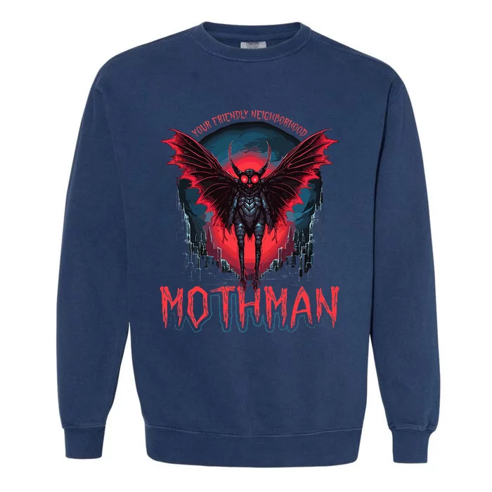 Friendly Neighborhood Mothman Cryptid Folklore Mothman Garment-Dyed Sweatshirt