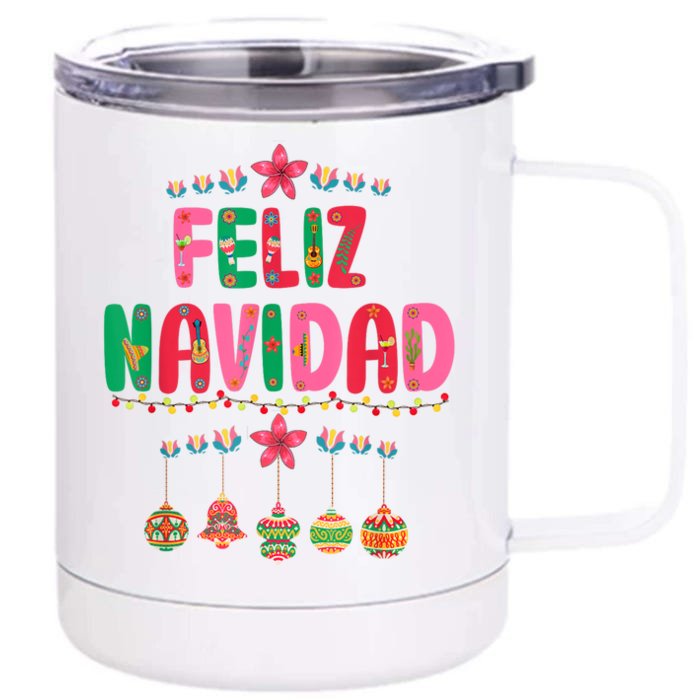 Feliz Navidad Mexican Christmas Funny Xmas Lights Decoration Front & Back 12oz Stainless Steel Tumbler Cup