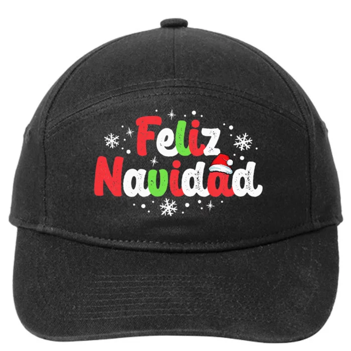 Feliz Navidad Matching Family Spanish Christmas Mexican Xmas 7-Panel Snapback Hat