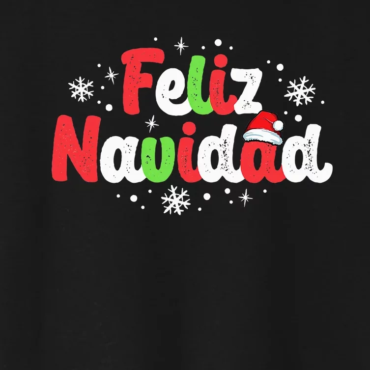 Feliz Navidad Matching Family Spanish Christmas Mexican Xmas Women's Crop Top Tee