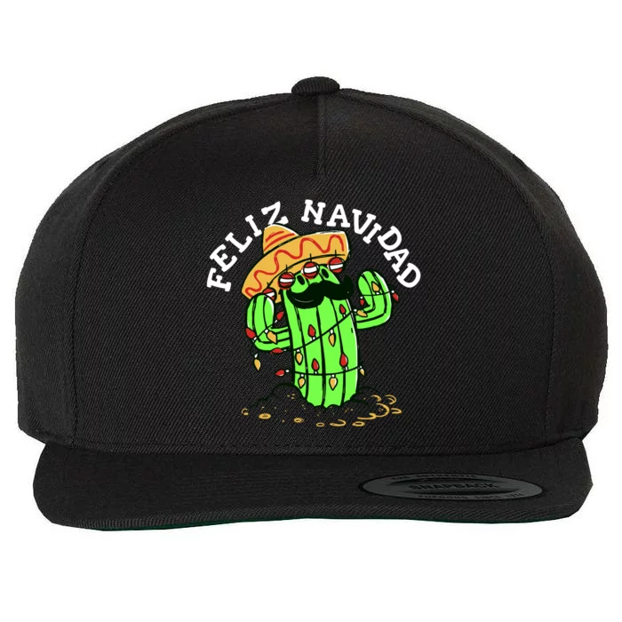 Feliz Navidad Merry Christmas Cactus Funny Humor Spanish Wool Snapback Cap