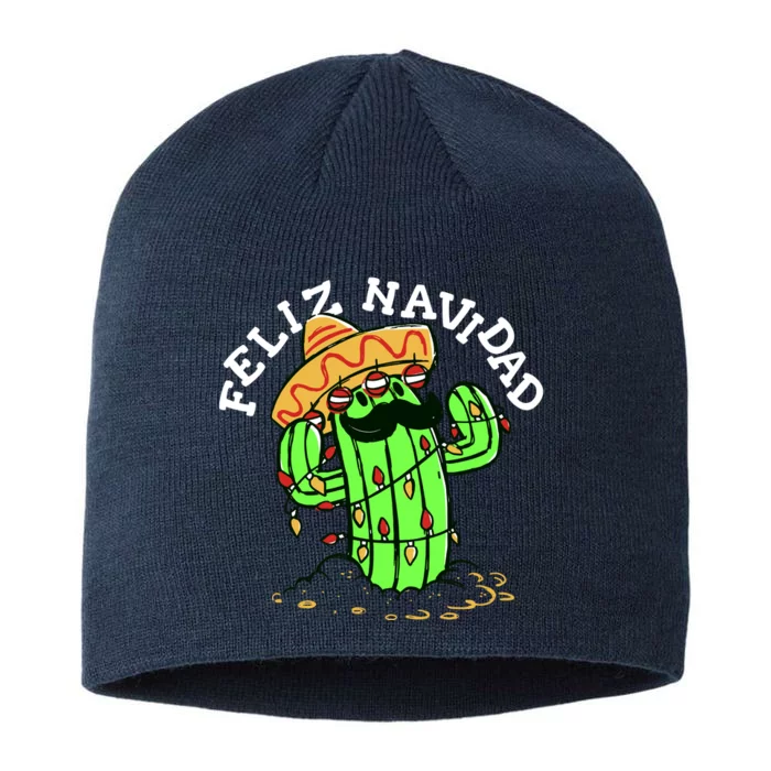 Feliz Navidad Merry Christmas Cactus Funny Humor Spanish 8 1/2in Sustainable Knit Beanie