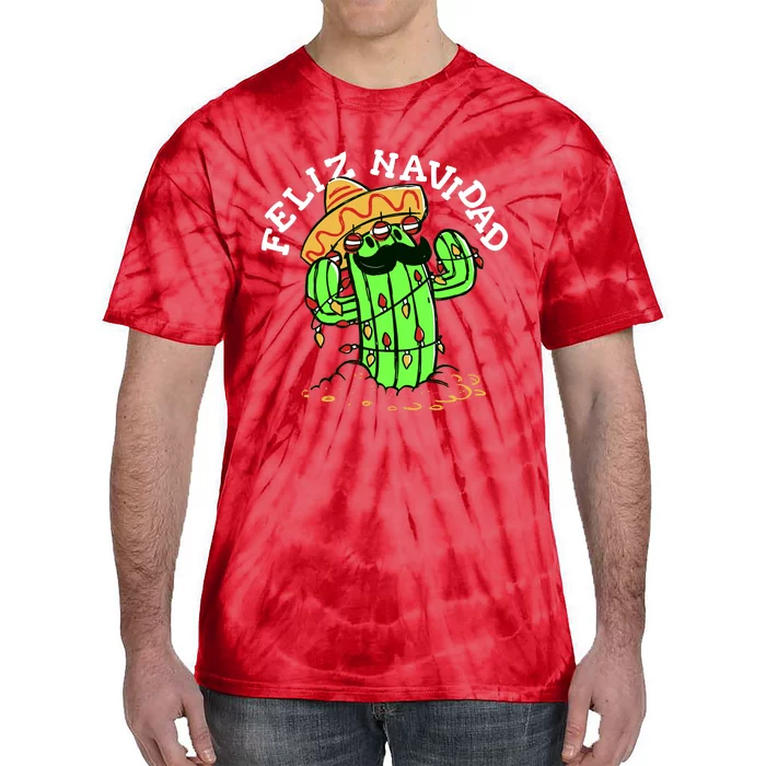 Feliz Navidad Merry Christmas Cactus Funny Humor Spanish Tie-Dye T-Shirt