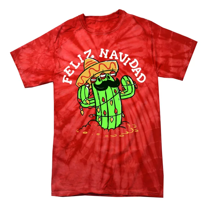 Feliz Navidad Merry Christmas Cactus Funny Humor Spanish Tie-Dye T-Shirt