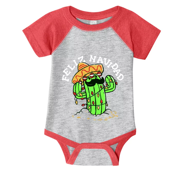 Feliz Navidad Merry Christmas Cactus Funny Humor Spanish Infant Baby Jersey Bodysuit