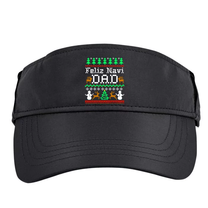 Feliz Navidad Mexican Ugly Christmas Sweater Adult Drive Performance Visor