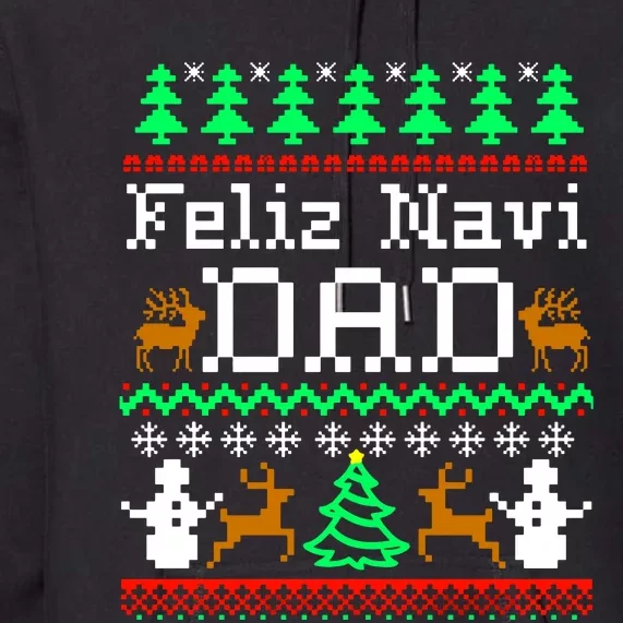 Feliz Navidad Mexican Ugly Christmas Sweater Premium Hoodie