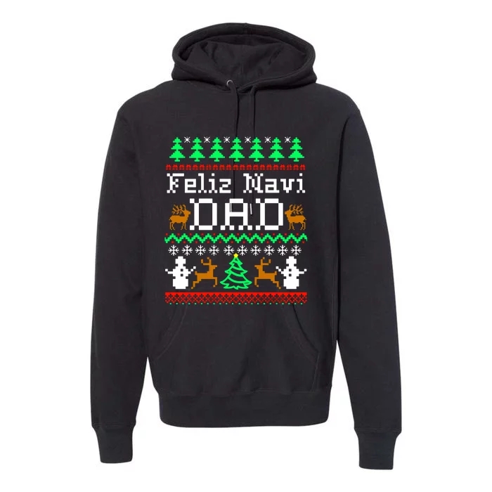 Feliz Navidad Mexican Ugly Christmas Sweater Premium Hoodie