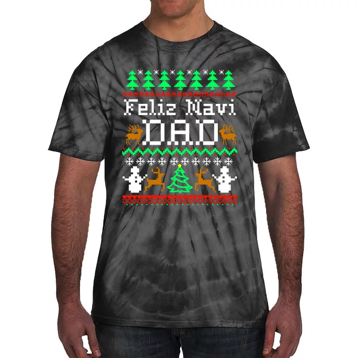 Feliz Navidad Mexican Ugly Christmas Sweater Tie-Dye T-Shirt