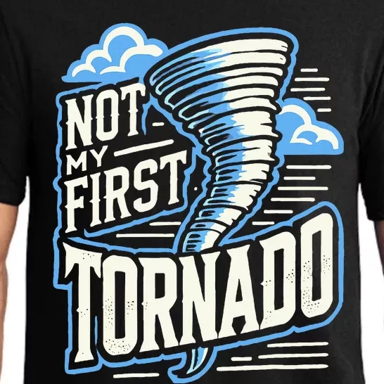 Funny Not My First Tornado Retro Storm Chaser Pajama Set