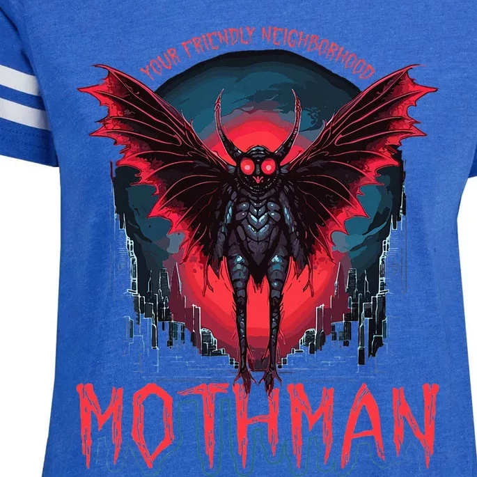 Friendly Neighborhood Mothman Cryptid Enza Ladies Jersey Football T-Shirt