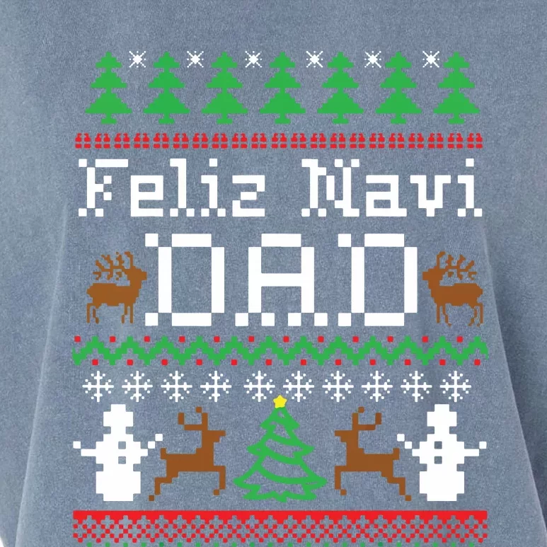 Feliz Navidad Mexican Spanish Ugly Christmas Sweater Garment-Dyed Women's Muscle Tee