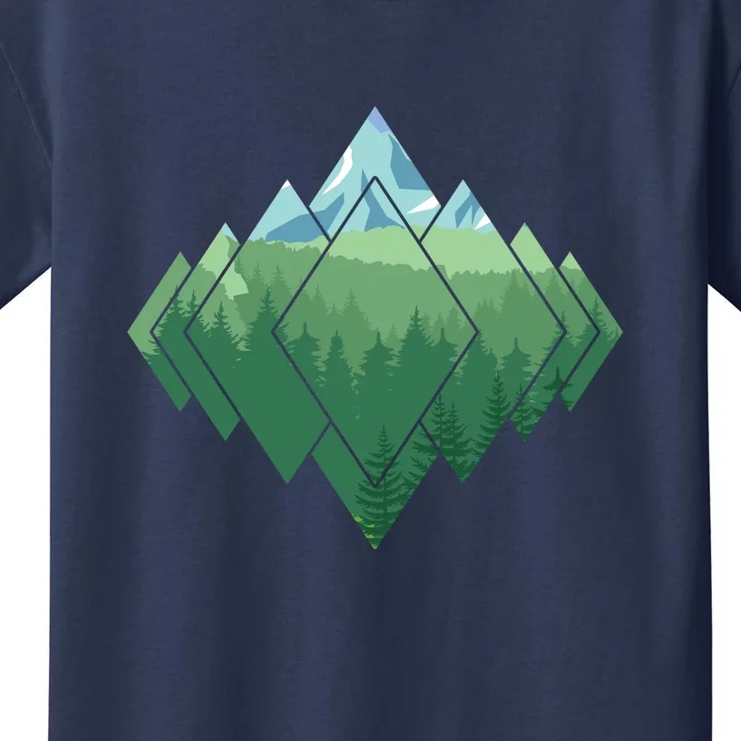 Forest Nature Mountains Trekking Camping Gift Kids T-Shirt