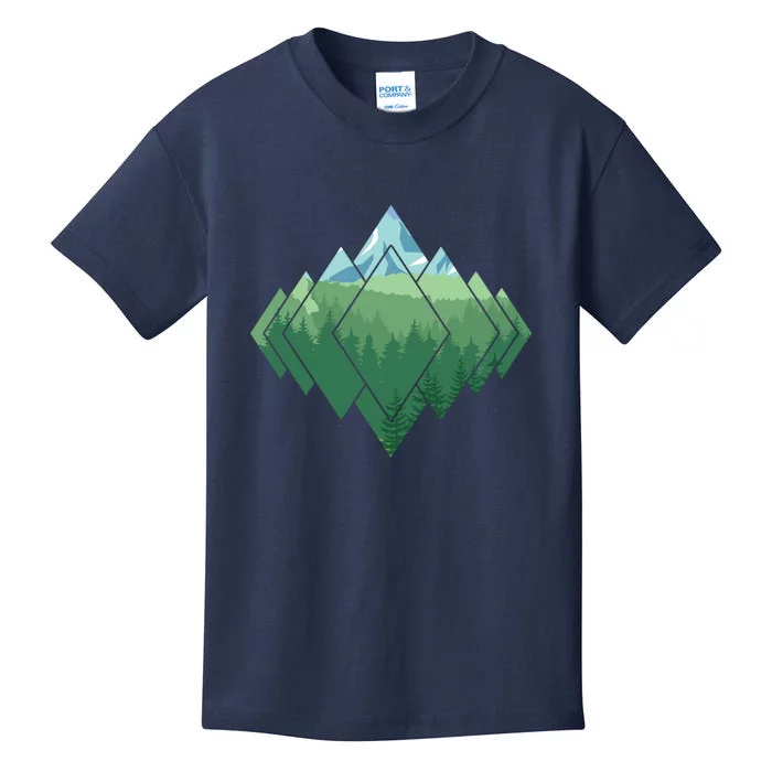 Forest Nature Mountains Trekking Camping Gift Kids T-Shirt