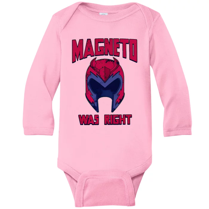 First Name Magneto Was Right Baby Long Sleeve Bodysuit